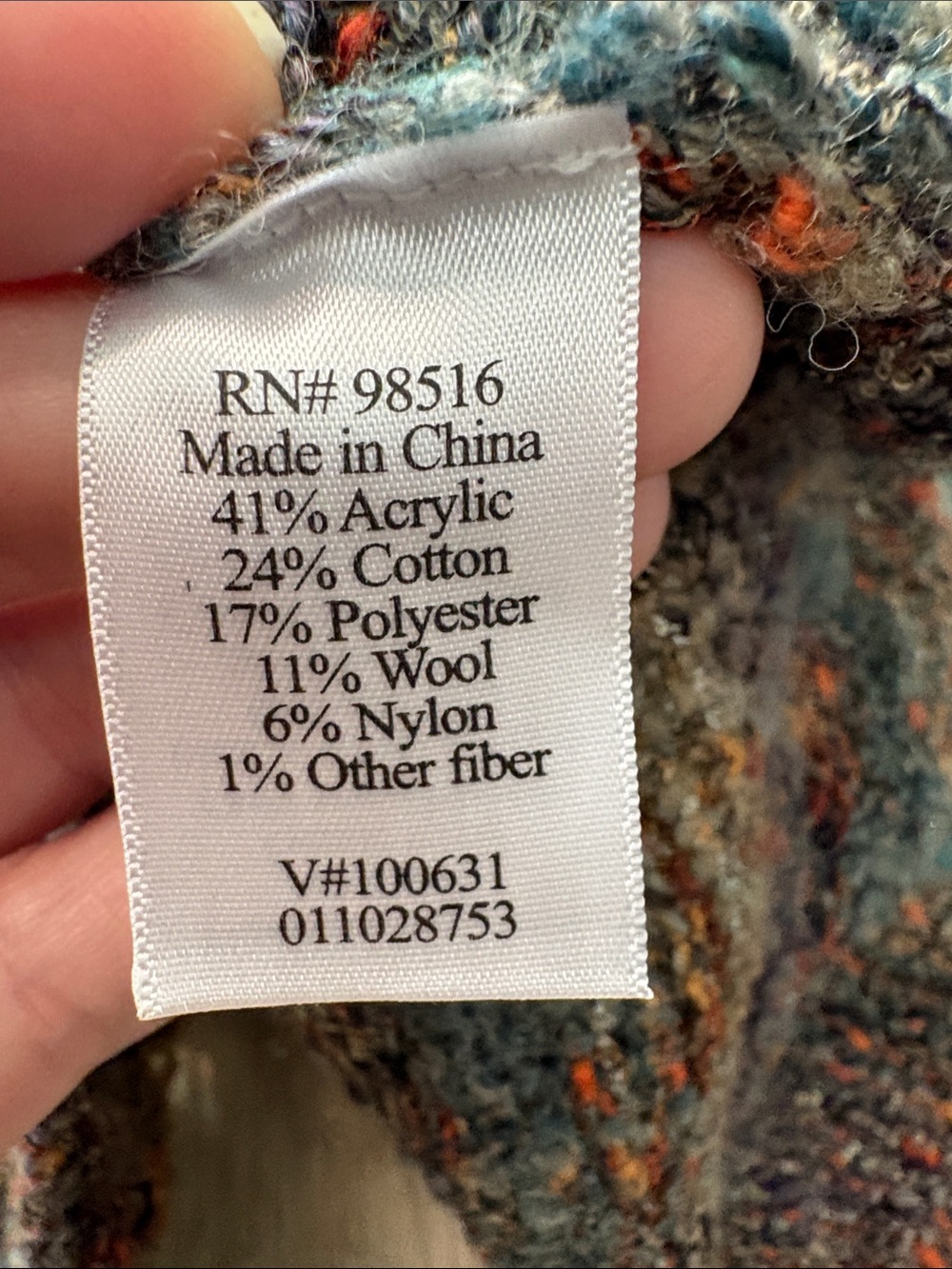 Coldwater Creek Wave Knit Sleeveless Duster Sweater Vest size medium wool cozy - Picture 6 of 7